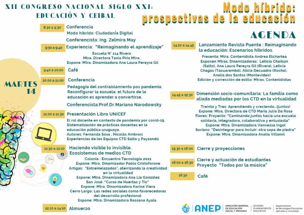 Anep Conference agenda template in Word and PDF formats (spanish)
