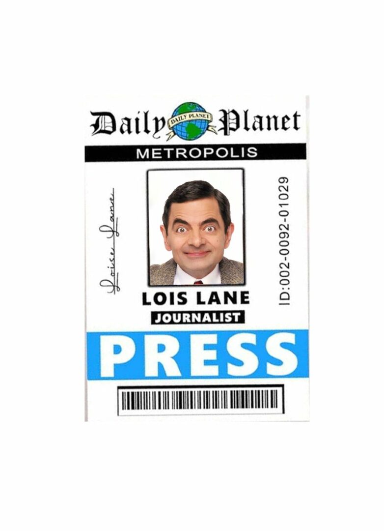 Daily planet press pass card template in PSD format