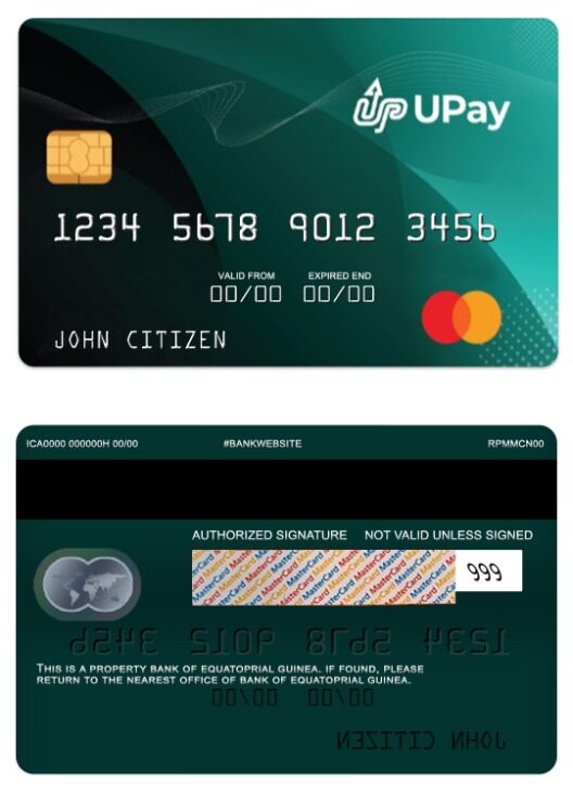 Equatorial Guinea UPay card template in PSD format