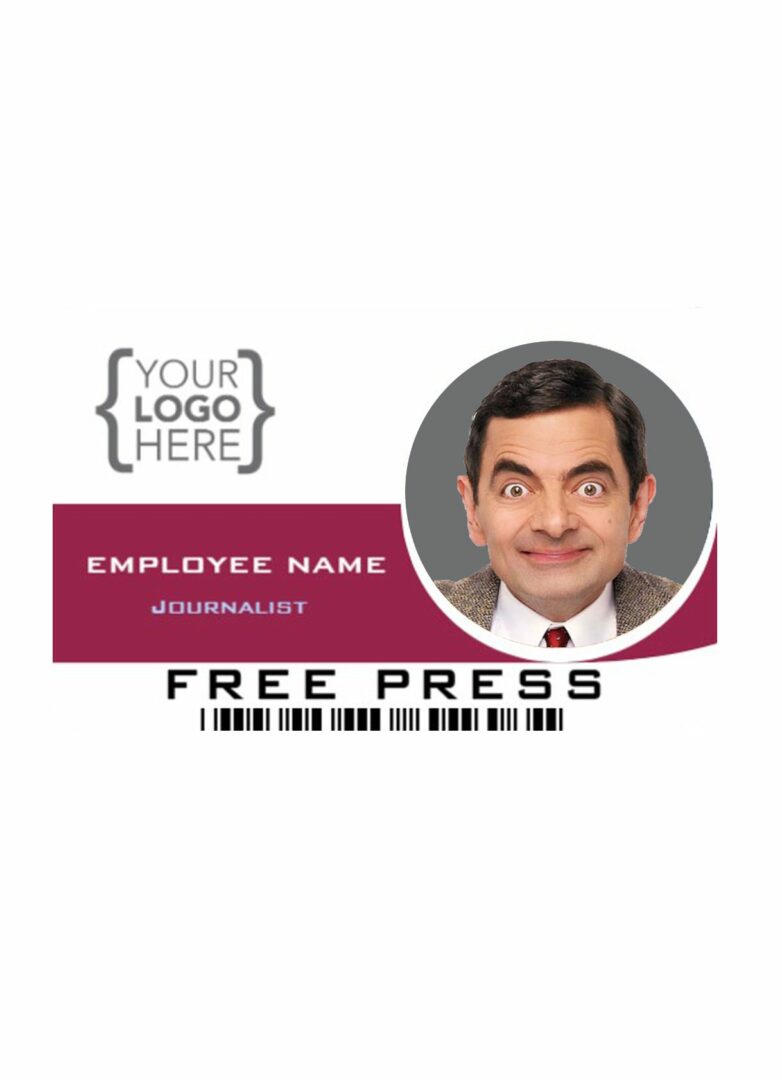 Free press journalist pass id template in PSD format