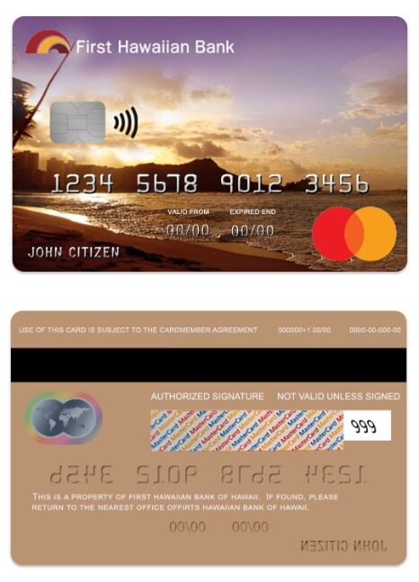 Hawaii Heritage Credit mastercard template in PSD format