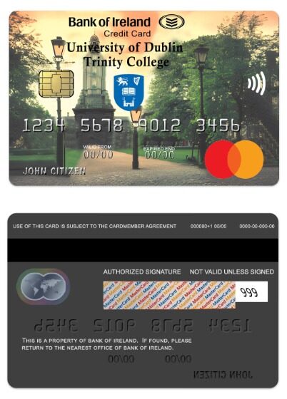 Ireland Bank of Ireland Affinity credit mastercard template in PSD format