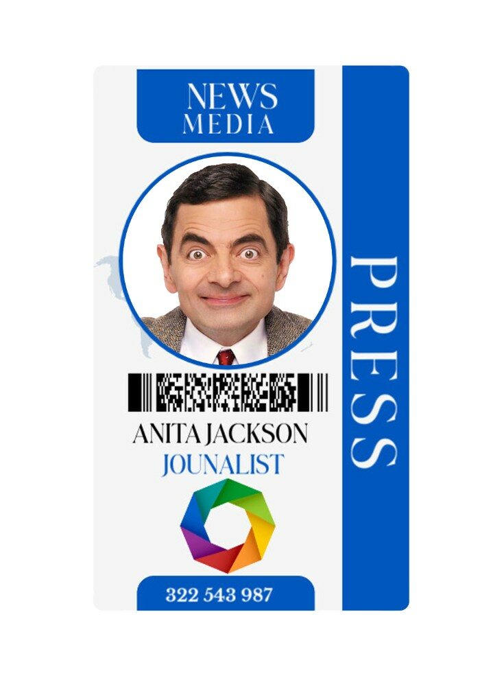 Journalist pass card template in PSD format