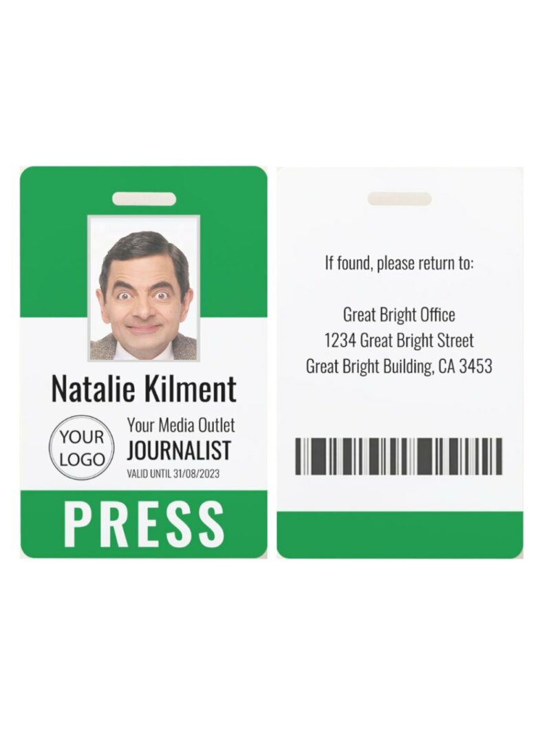 Media outlet journalist pass card template in PSD format