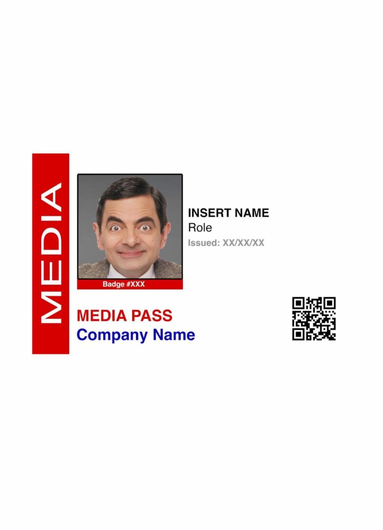 Media press company pass card template in PSD format