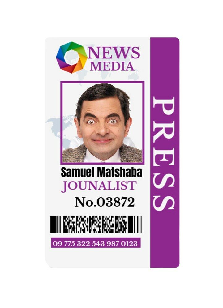 Media press pass badge template in PSD format