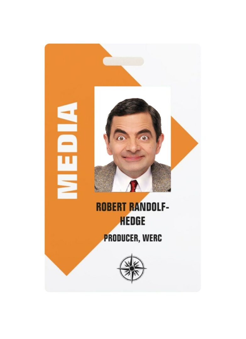 Media producer pass badge template in PSD format