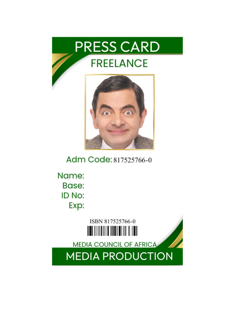 Media production freelancer pass card template in PSD format