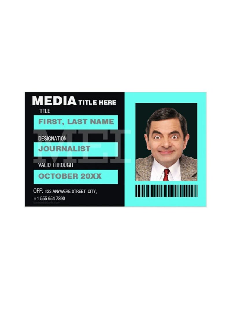 Mediaportal press badge template in PSD format