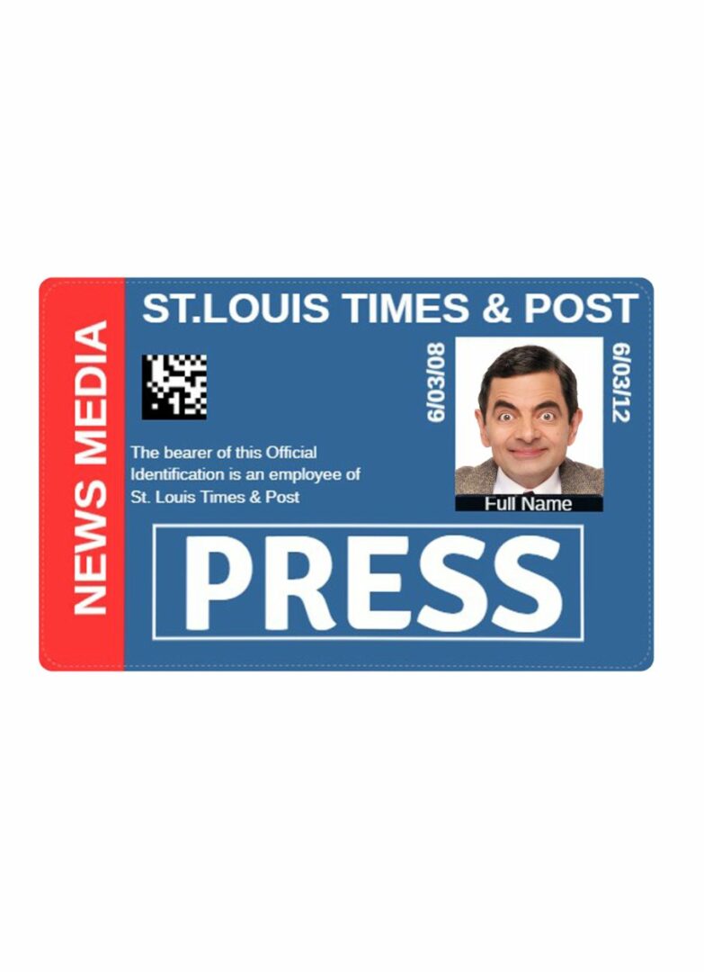 News media pass card template in PSD format