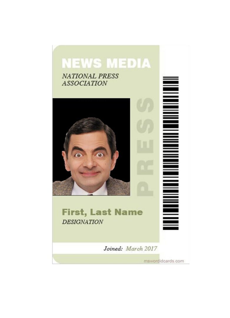 News media press access document template in PSD format