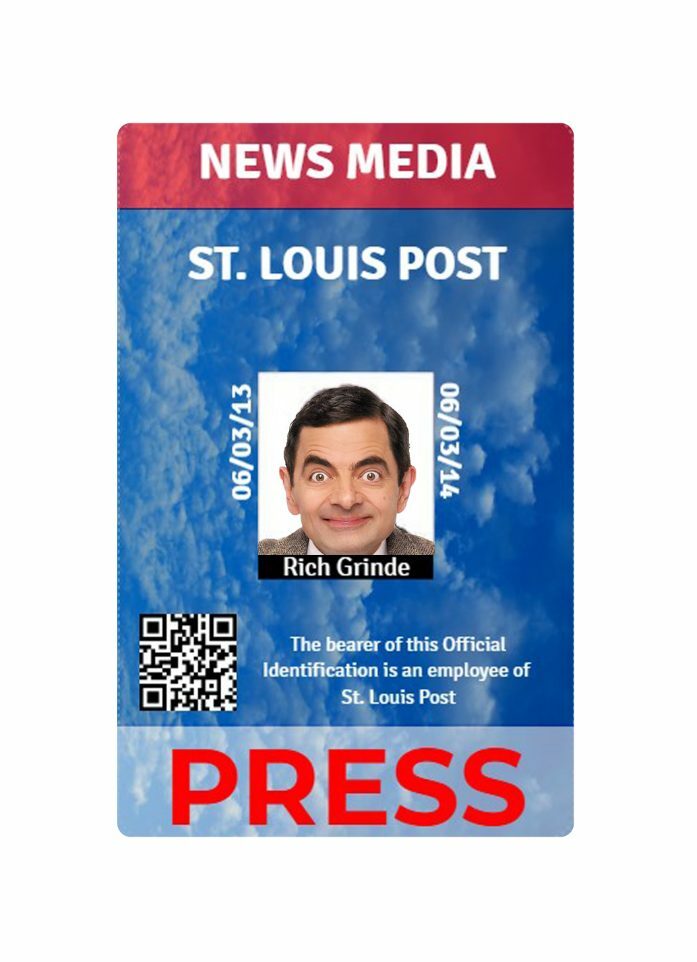 News media press card template in PSD format