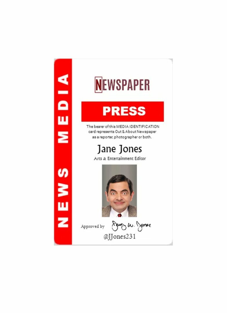 Newspaper press pass badge template in PSD format