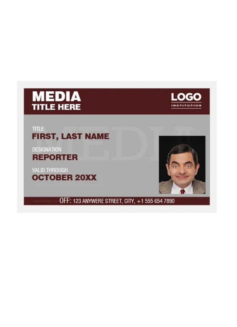 Newspaper reporter pass access template in PSD format