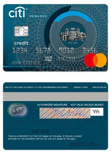 Poland CitiBank world credit mastercard template in PSD format
