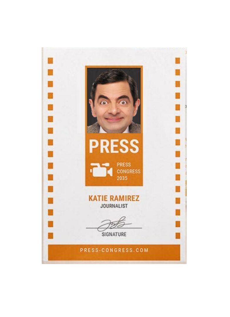 Press congress journalist pass card template in PSD format