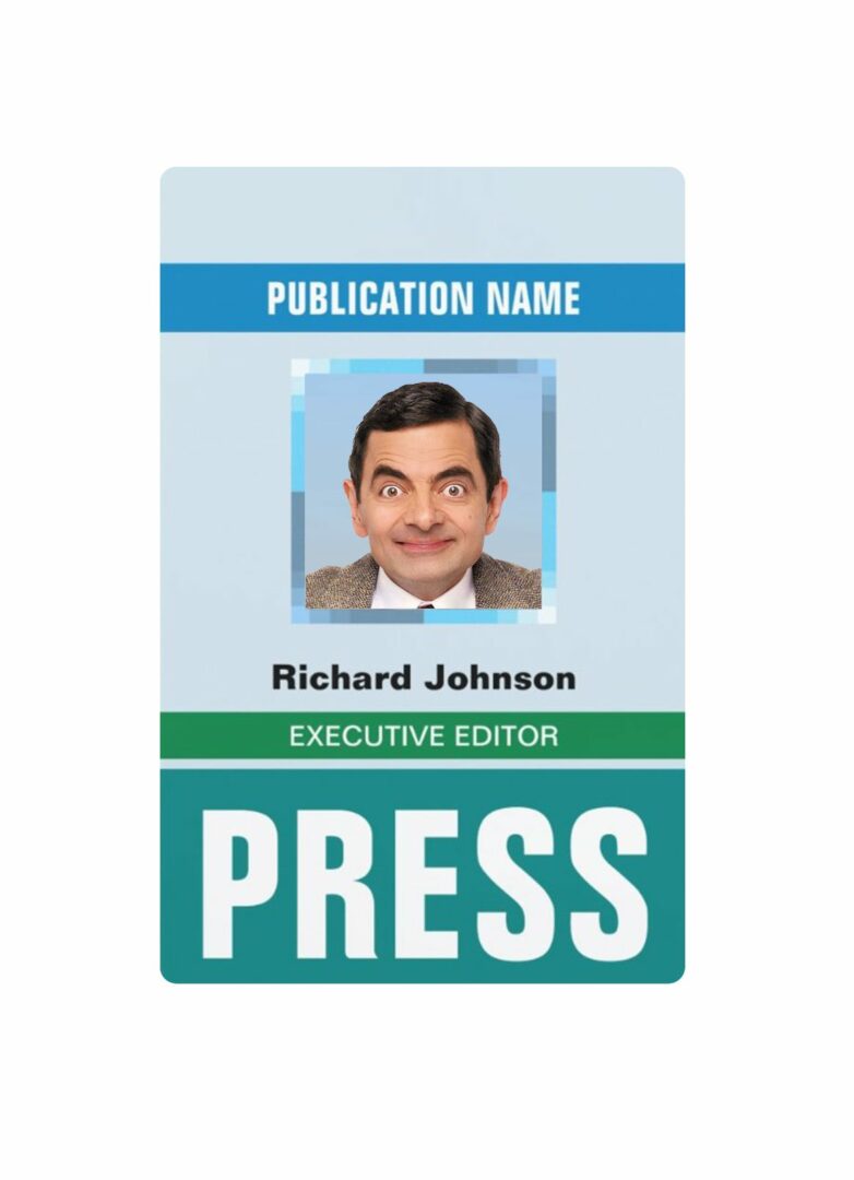 Press executive editor pass card template in PSD format