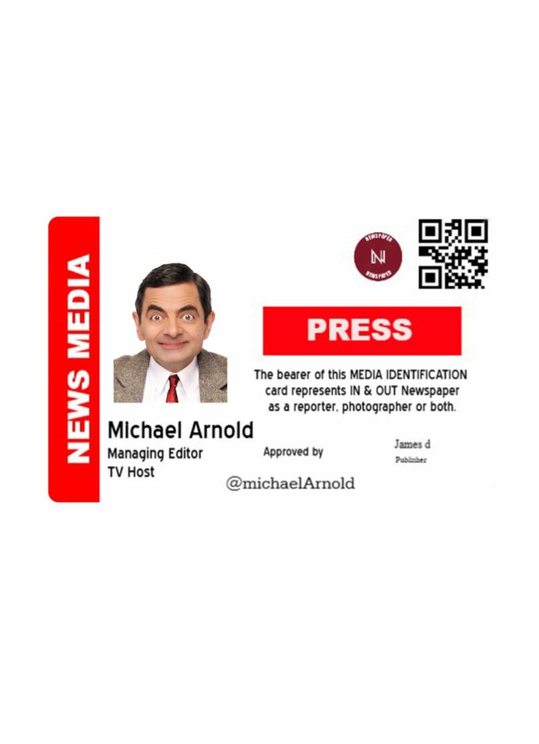 Press managing editor id badge template in PSD format