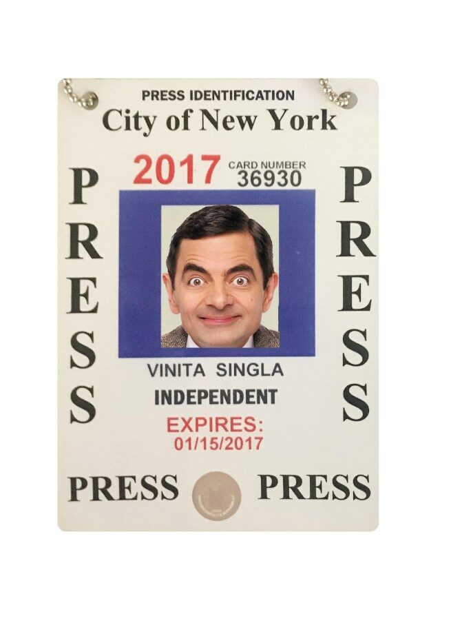 USA New York press identification card template in PSD format