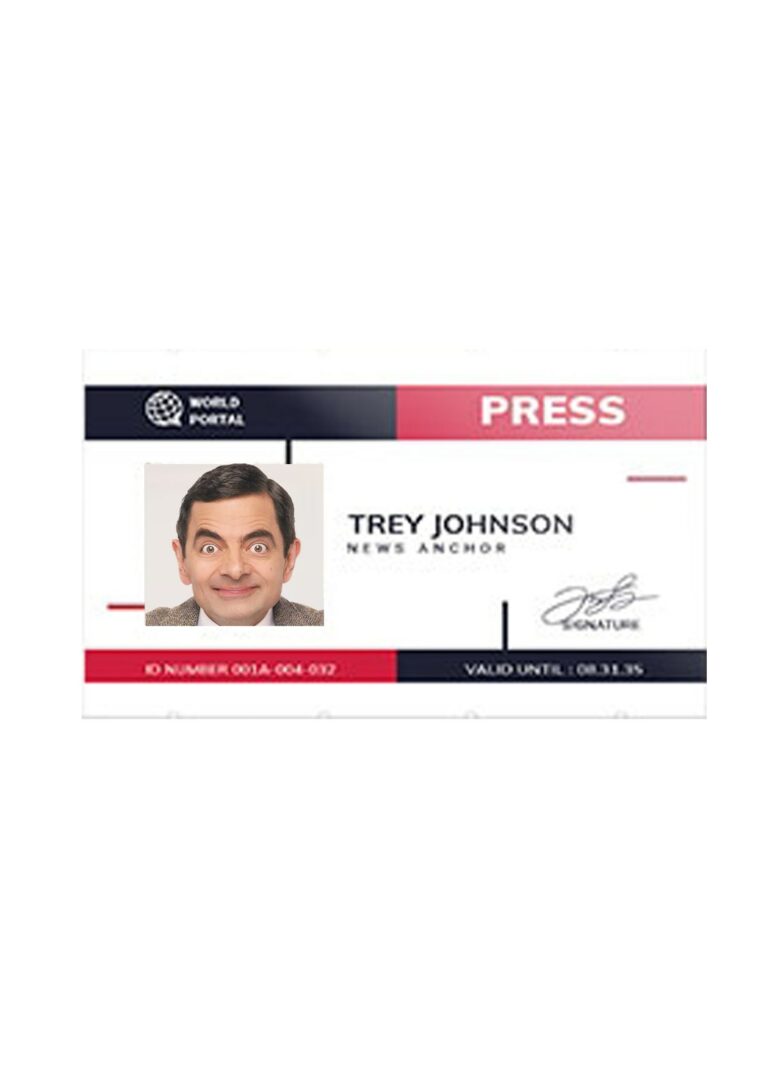 World portal media pass card template in PSD format