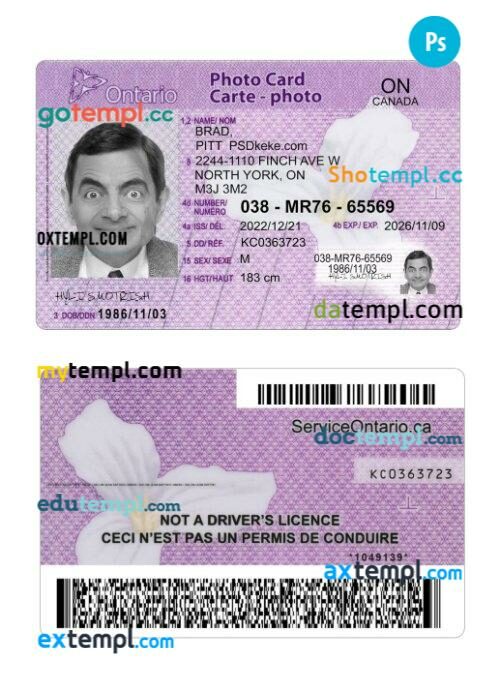 Canada Ontario Photo card PSD template