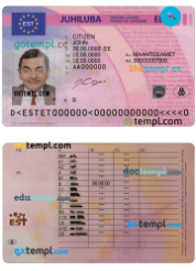Estonian driver license download PSD example, fully editable