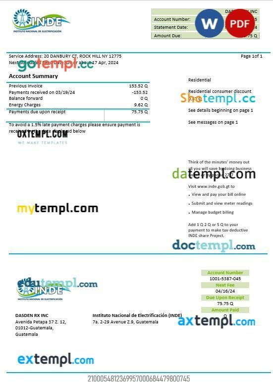 Hong Kong CLP Power Hong Kong Limited business utility bill template in Word and PDF format