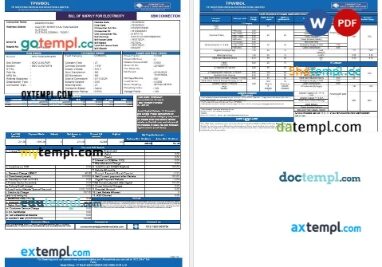 India tpwodl business utility bill template in Word and PDF format