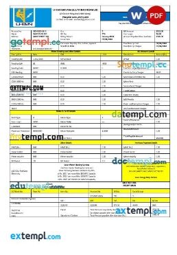 India Uttarakhand power corporation electricity business utility bill template in Word and PDF format