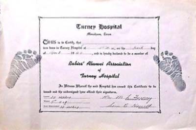 Massachusetts Carney hospital birth certificate template in PSD format