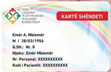 Albania Mandatory health care insurance fund health card template in PSD format