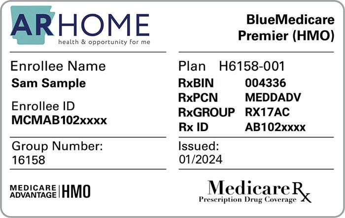 Arkansas health insurance card template in PSD format