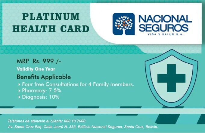 Bolivia platinum health card template in PSD format