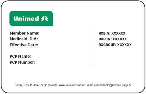 Brazil health insurance card template in PSD format