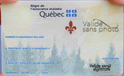 Canada Quebec health insurance card template in PSD format