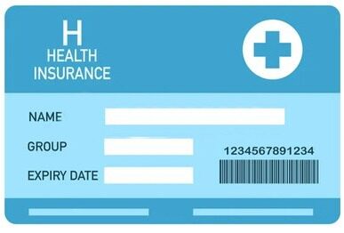 Card of health insurance template in PSD format