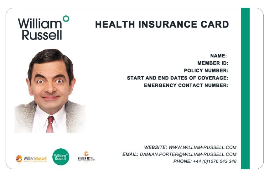 Central African Republic health insurance card template in PSD format