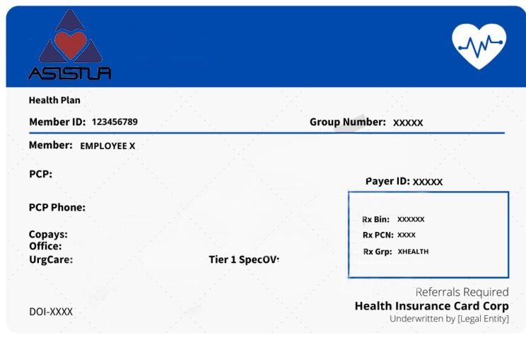 Cuba health insurance card template in PSD format