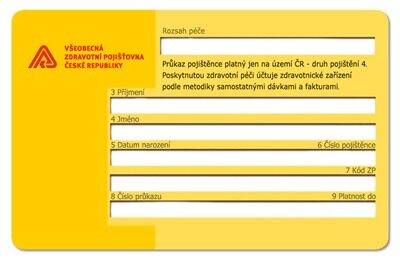 Czech Republic health insurance card template in PSD format