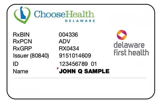 Delaware health insurance card template in PSD format