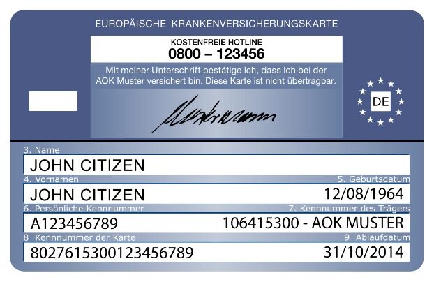 Denmark european health insurance card template in PSD format