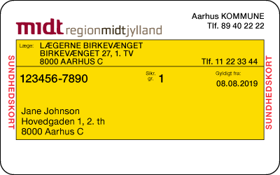 Denmark medical card template in PSD format