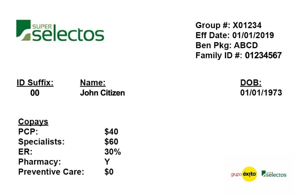 El Salvador health insurance card template in PSD format