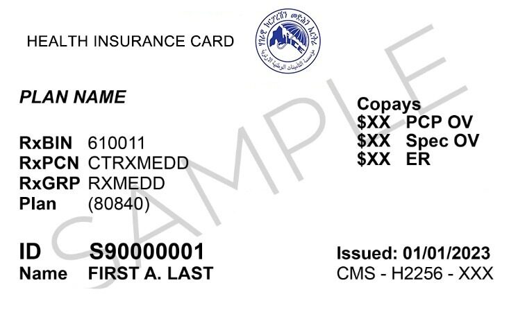 Eritrea health insurance card template in PSD format