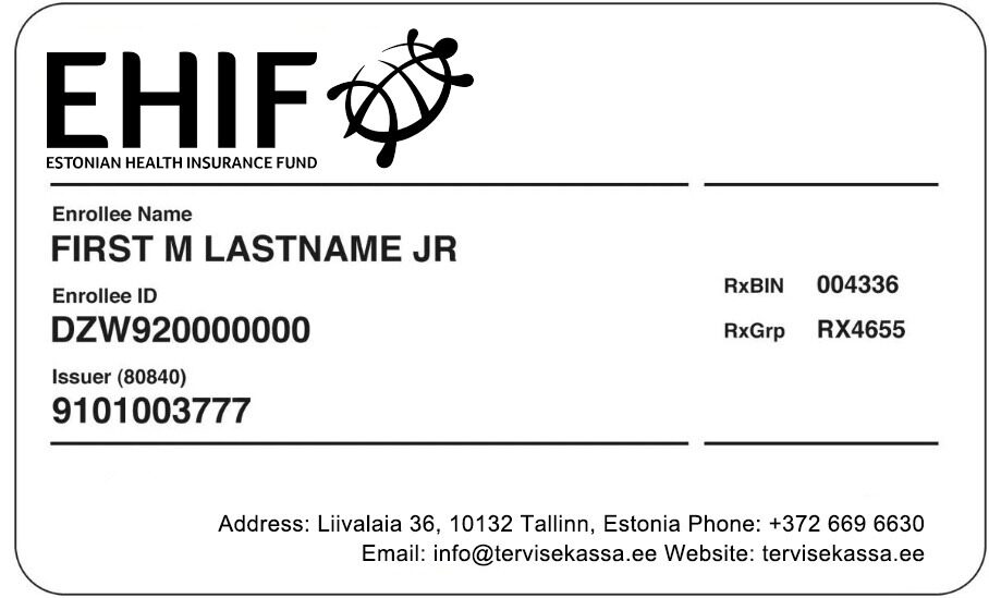 Estonia health insurance card template in PSD format