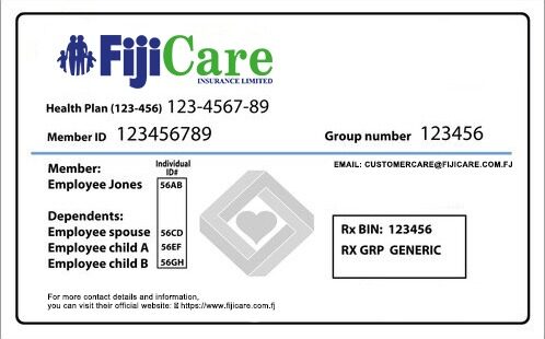 Fiji health insurance card template in PSD format