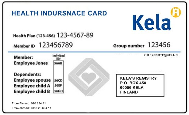 Finland health insurance card template in PSD format