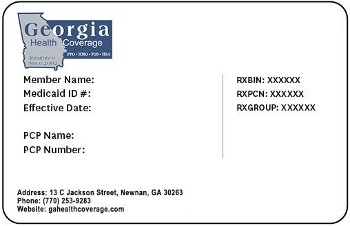 Georgia health insurance card template in PSD format