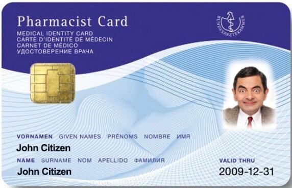 Germany medical ID card template in PSD format