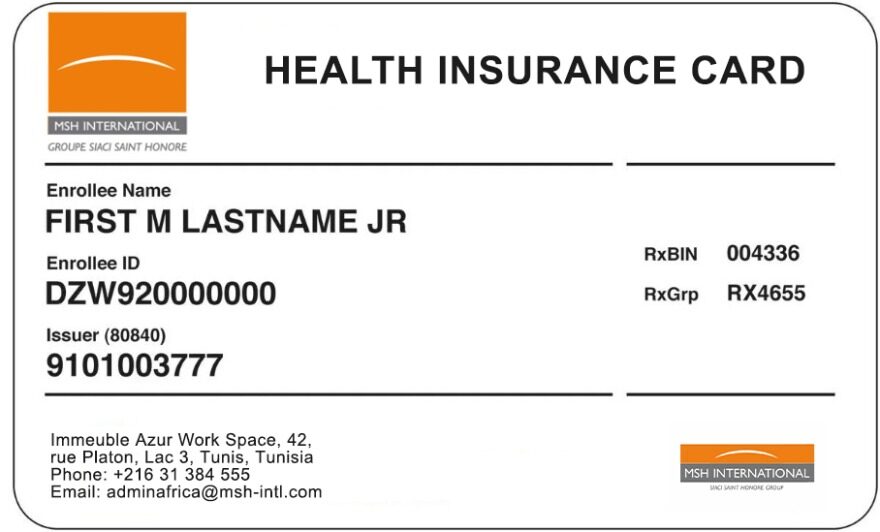 Guinea Bissau health insurance card template in PSD format